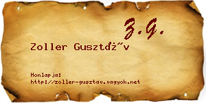 Zoller Gusztáv névjegykártya